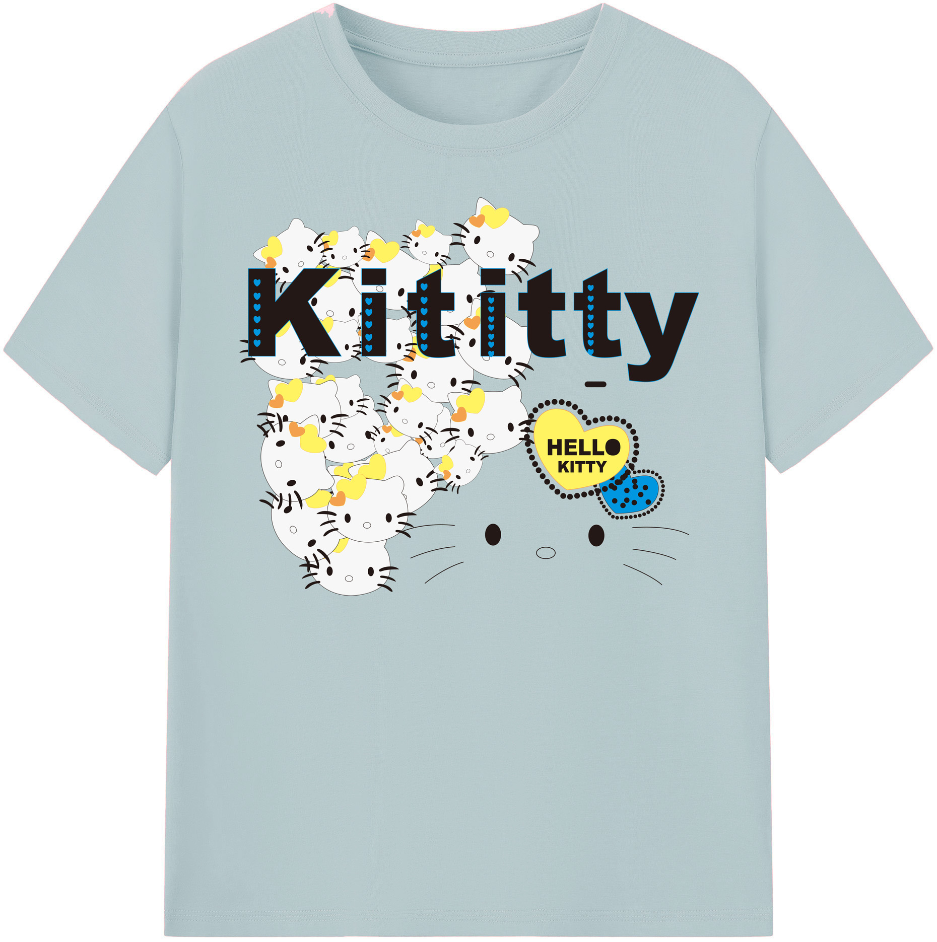 （画像用） Hello Kitty ハローキティ 綿100％半袖Tシャツ（フロントプリント）